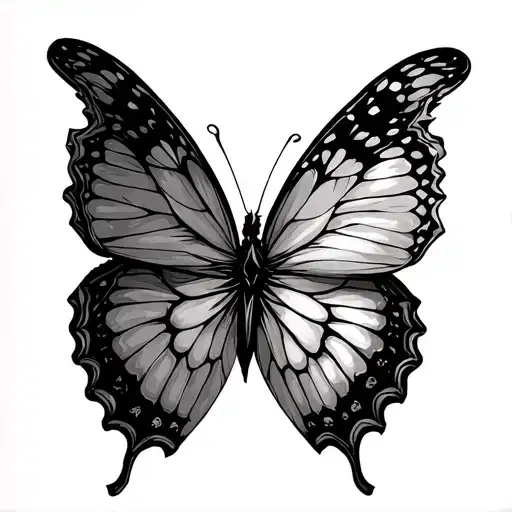 Fineline Butterfly Wings Spread Wide