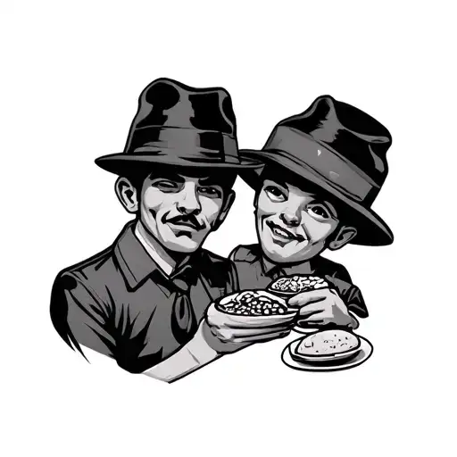 Gangsters Sharing Food