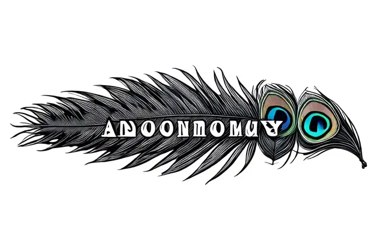Autonomy Word Resting On A Peacock Feather