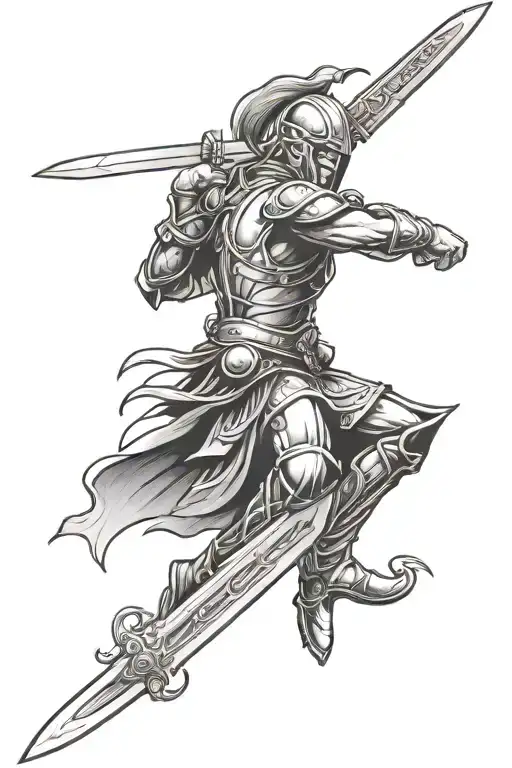 Warrior With A Raised Sword