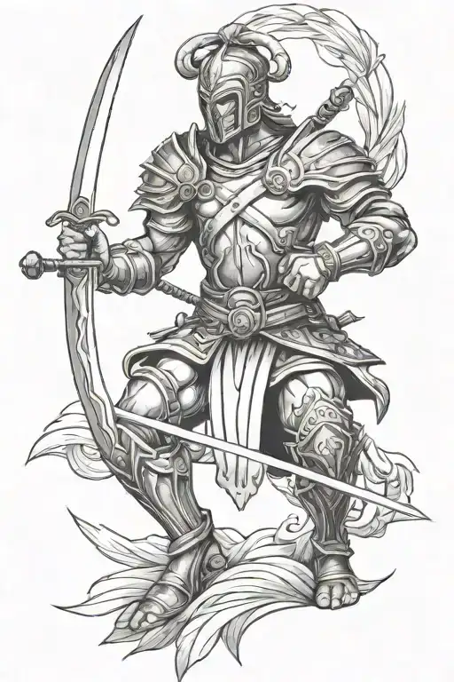 Warrior With A Raised Sword