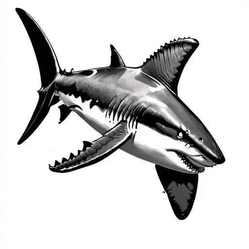 Top View Shark Swimming