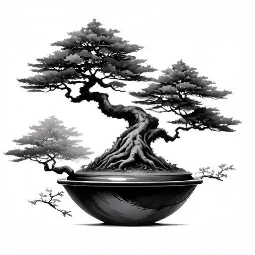 Bonsai Tree Growing Out Of A Sphere