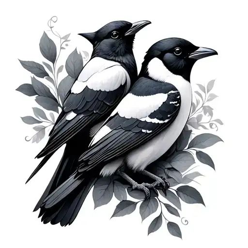 Two Magpies & Roman Numerals