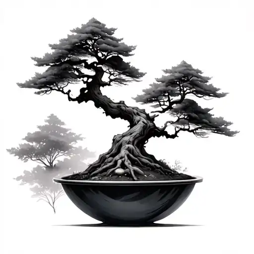 Bonsai Tree Growing Out Of A Sphere