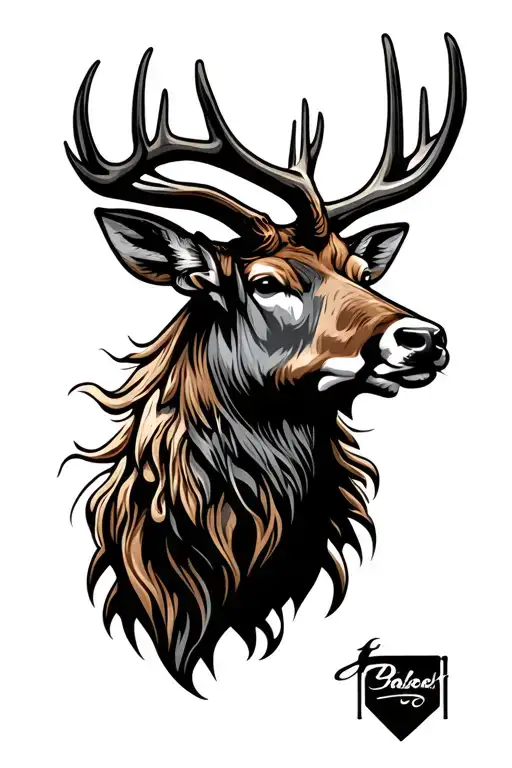 Stag Head Profile Holding