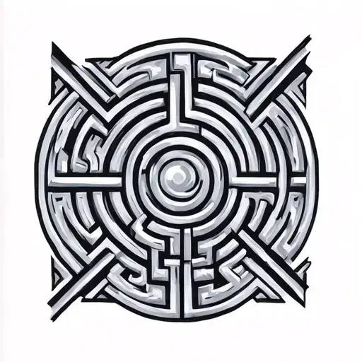 Maze Labirinth Tattoo Design Inspired