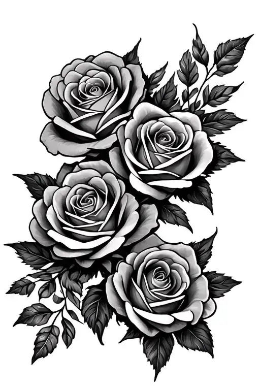 Create A Tattoo With Two Names On It With Roses Around It