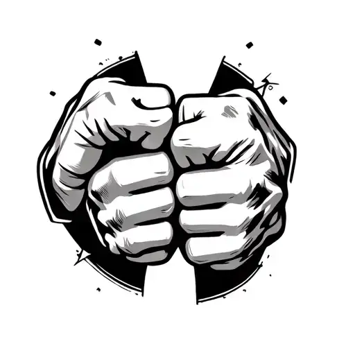 Fists Bumping At The Centre