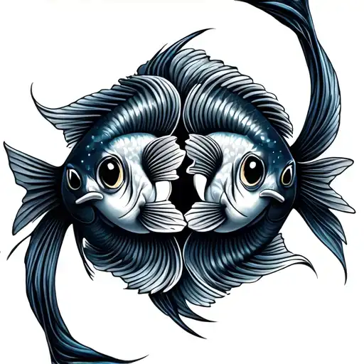 2 Pisces Fish Featuring Star Sign