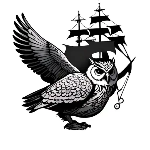 Free Of Life Owl And Ship