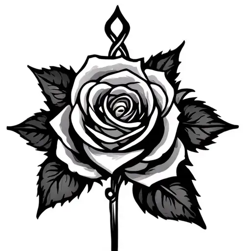 Rose Des Vents With Celtic Water Symbol Intertwined