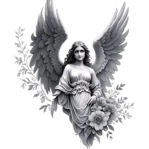 Angel With Flowers