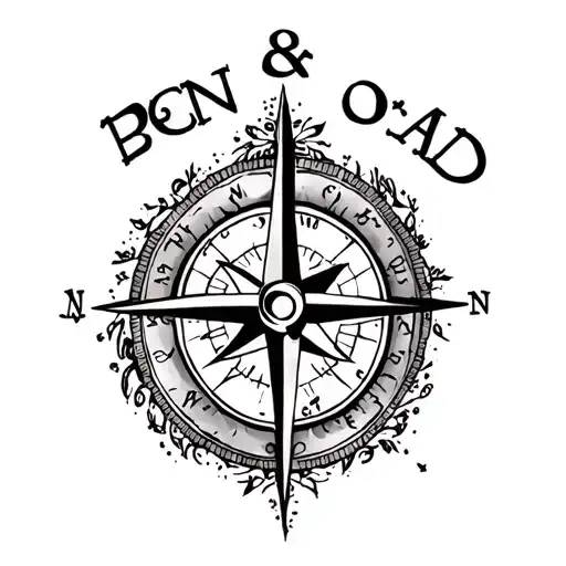 Family Tattoo With Compass And Mom And Dad With Customizable Parts For Each Person