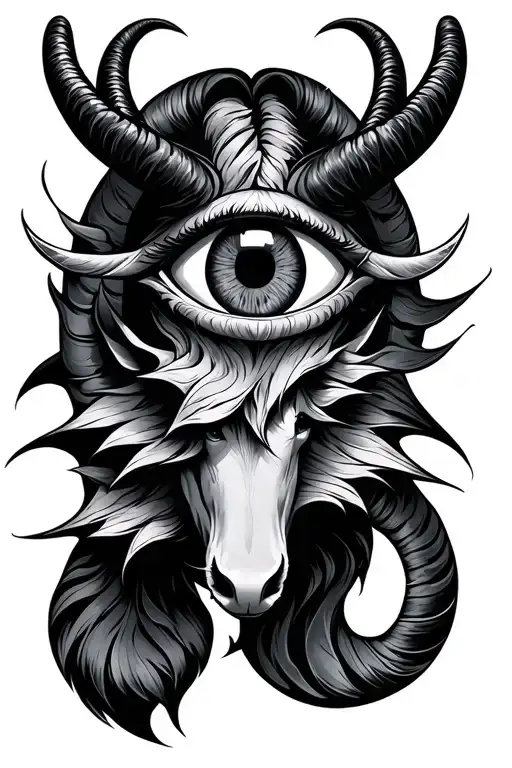 Capricorn And Evil Eye Symbol Integrated
