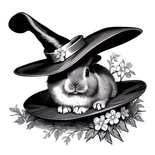 Magicians Hat With Bunny And Forget Me Nots