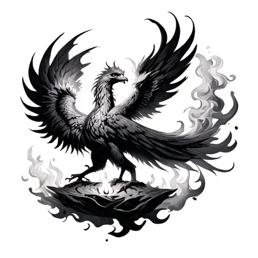 Phoenix Rising With Candle Light With Smoke Forming The Shape