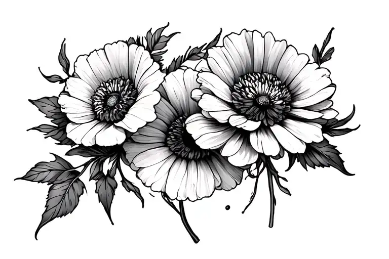 Names And Poppy Flower And Chrysanthemum Flower