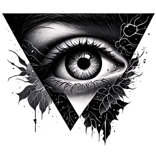 Triangle With Eye Inside - Thin Lines