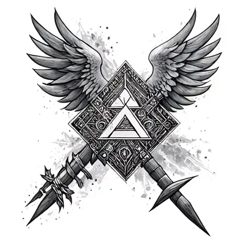 Make A Drawing Mixing Vegvisir And Valknut