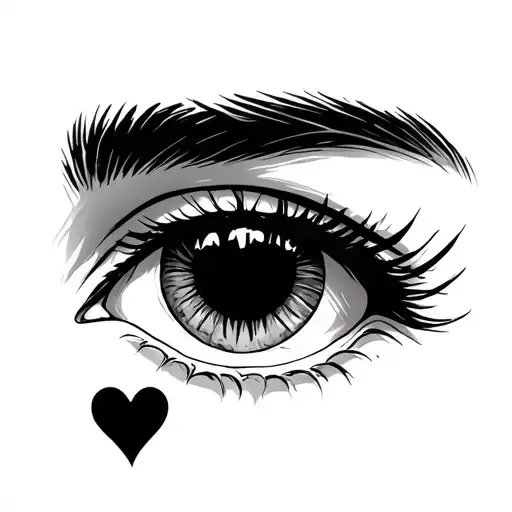 Eye Heart Shape Love You