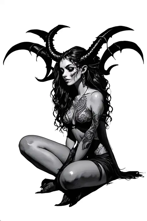 Satan Girls Sitting