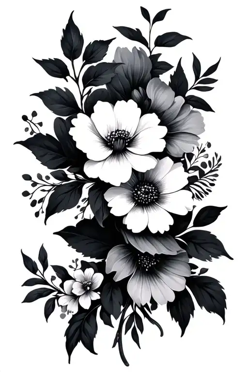 Flowers And Abstract Leg Sleeve