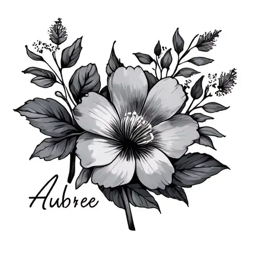 The Name Aubree And Flowers