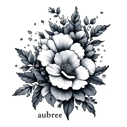 The Name Aubree And Small Flowers