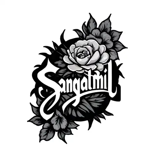Sangatamil Name Tattoo In Chest Art