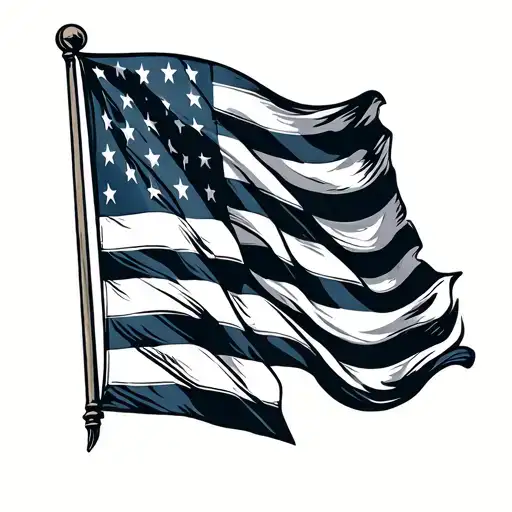 Greek Flag And American Flag
