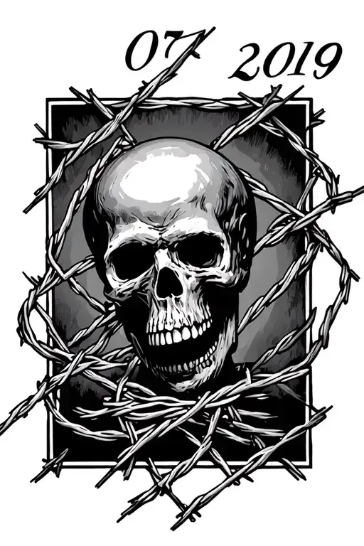 Barb Wire Death Date 07 10 2019 Engraved