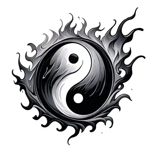 Fire And Ice Yin Yang Symbol