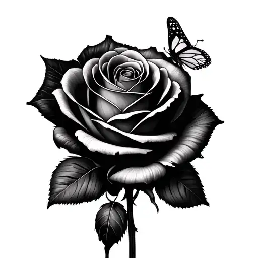 Rose With Mum And Dad With Butterflys