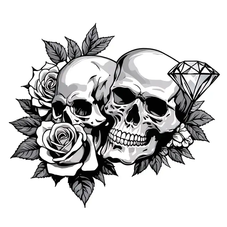 Diamond And Roses And Skulls