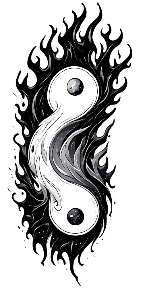 Fire And Ice Yin Yang Symbol