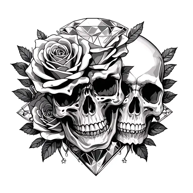 Diamond And Roses And Skulls
