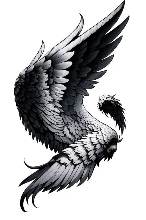 Black Ink Angel Wings