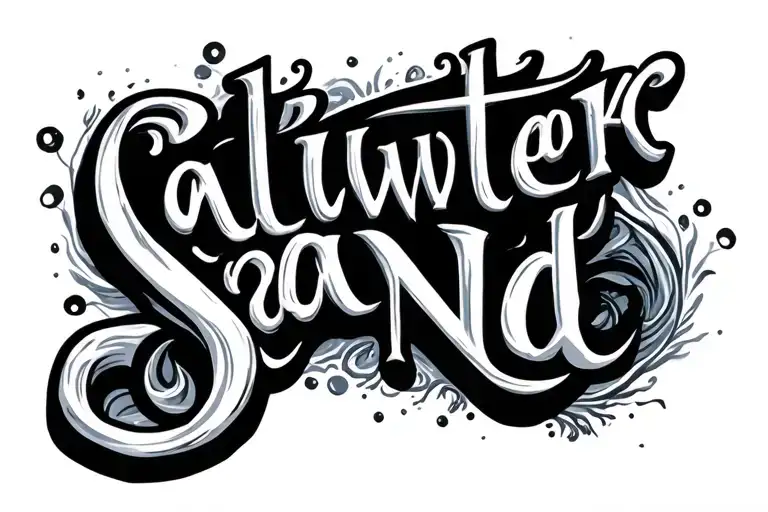 Saltwater Handful Of Sand Lettering