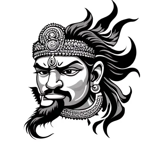 Cambodian Hanuman Tattoo Design