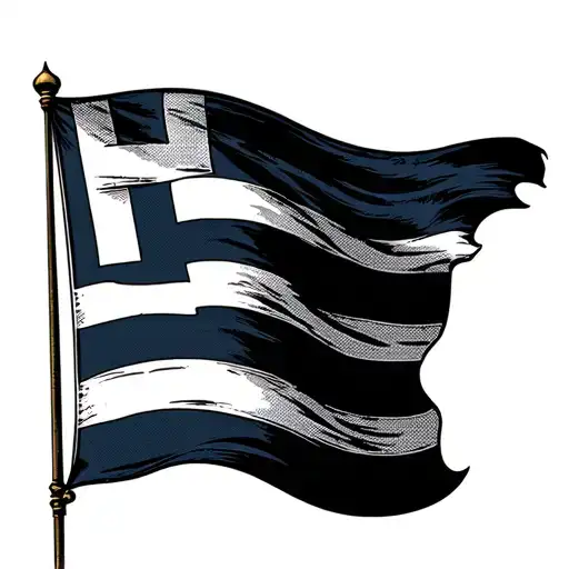 Greek Flag Waving