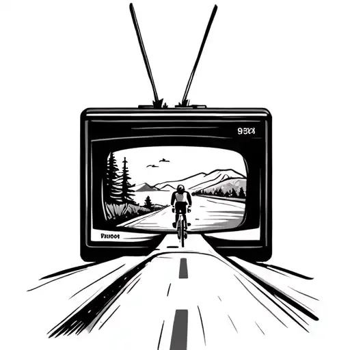 Tv Screen Displaying A Scenic Cycling Route