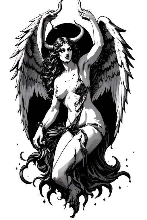 Fallen Angel Falling Satan