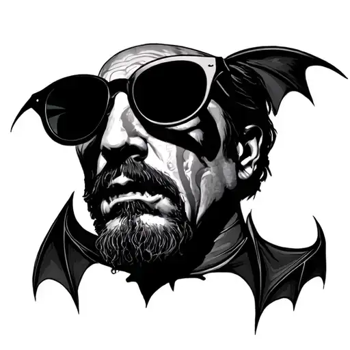 Ozzy Osborne Sunglasses On A Bat