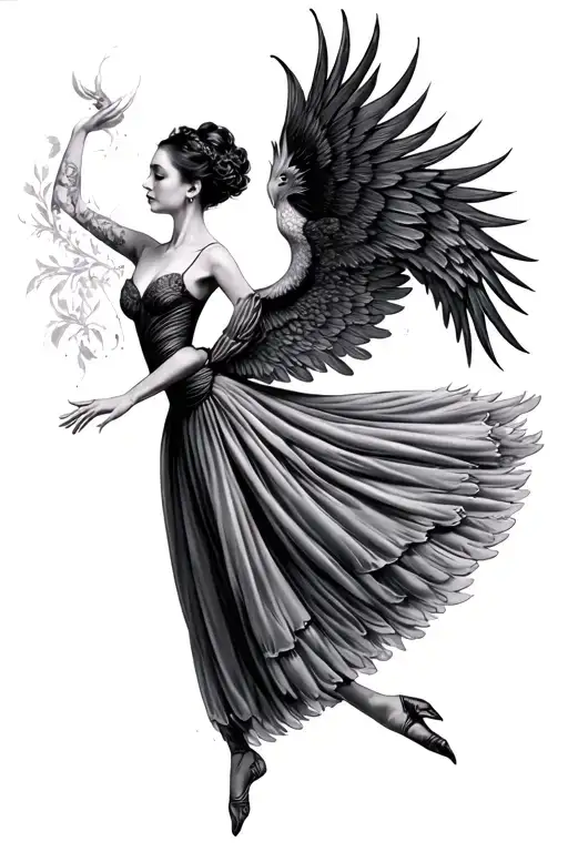 Ballerina With Phoenix Wings