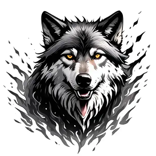 Wolf Rising From Ashes