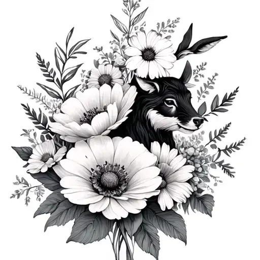 May And August Birth Flower Bouquet With Birth Animals