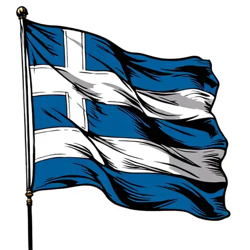 Greek Flag In Color