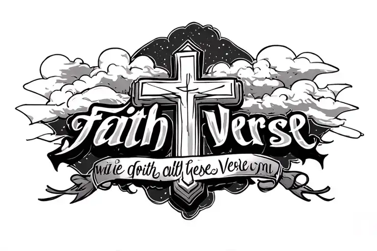 Prison Clouds With Word Faith And Verse With Cross