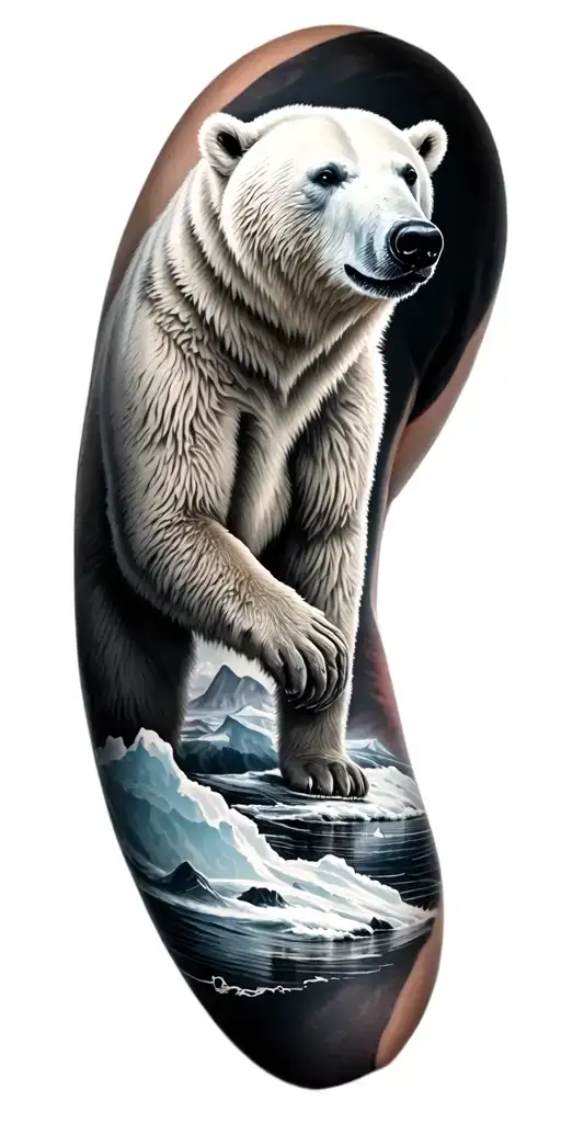 Realistic Arctic Polar Bear Scenic